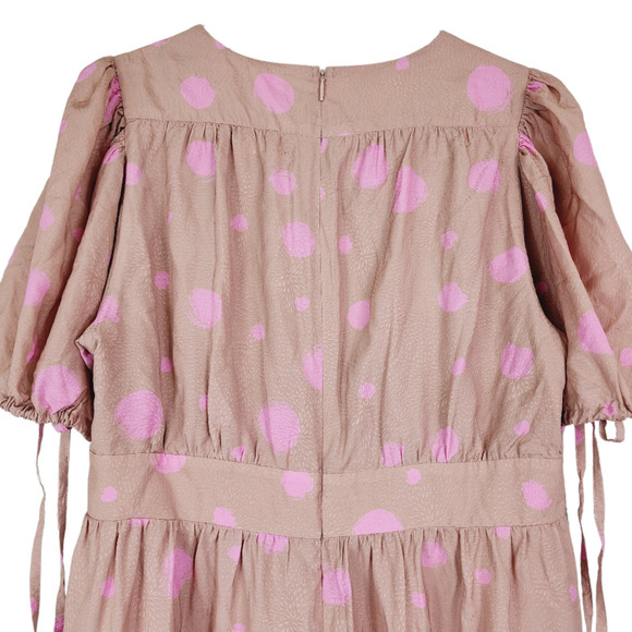 TED BAKER Stefina Dot Print Tiered Ruffle Minidress Size 14 New Pink Fit & Flare - Picture 8 of 14